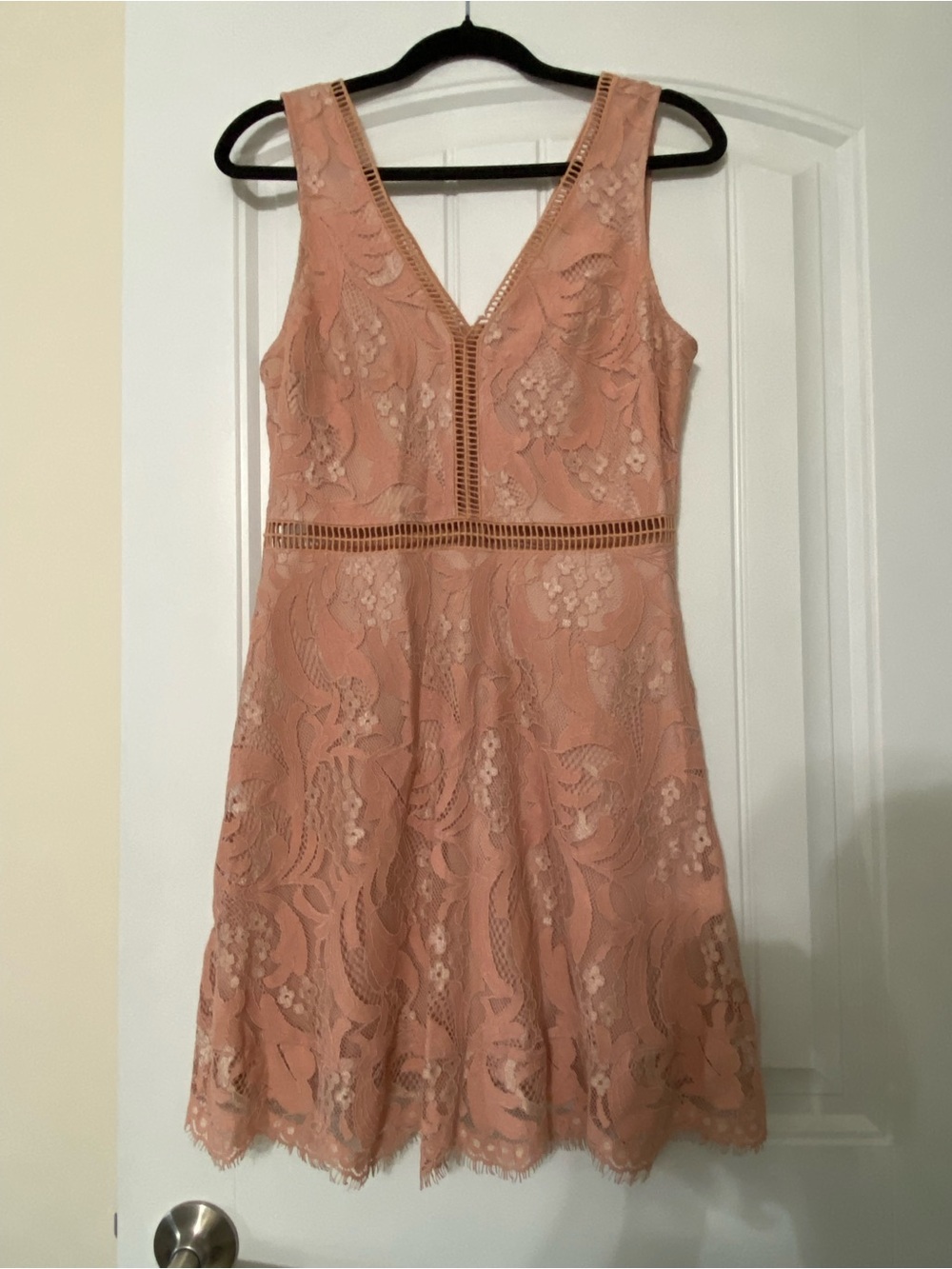 Lacey Pink Fit-and-Flare Dress